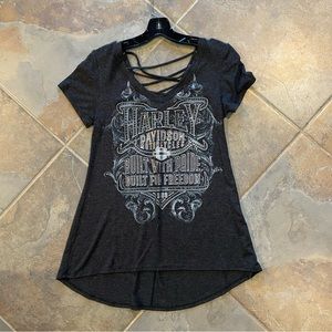 Women's Bling & Lace Up Harley-Davidson Tshirt